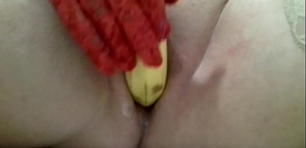  Milf Nadia orgasm with big banana MULTIORGASMIC